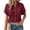 Wine A, variant on Blouses for Women Summer V Neck Short Sleeve Button Down Shirts Business Casual Tops Women's Clothing