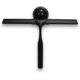 thumbnail image 1 of Escobilla de ducha negra mate, limpiaparabrisas de acero inoxidable con gancho para taza a juego, limpieza multiusos para puertas de vidrio, vidrio de coche por, 1 of 5