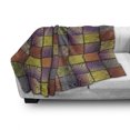 thumbnail image 3 of Colorful Soft Flannel Fleece Throw Blanket, Stitch-Like Digital Mix Motifs Pattern with Inner Triangle Round Shapes Image, Cozy Plush for Indoor and Outdoor Use, 70" x 90", Multicolor, by Ambesonne, 3 of 6
