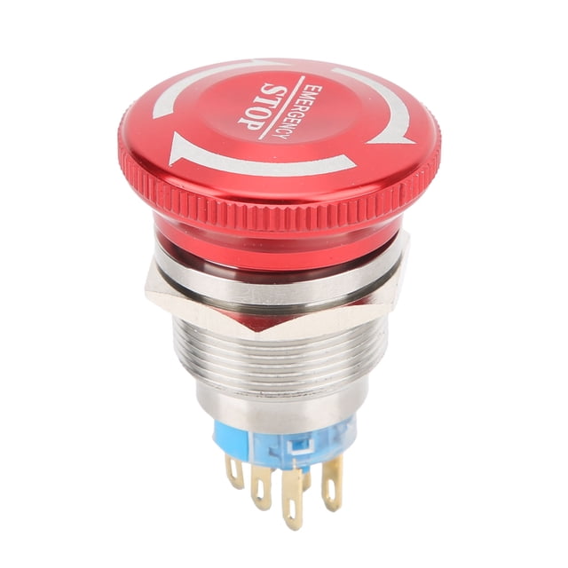 Interruptor de botón de cabeza de seta, parada de emergencia impermeable de 22 mm Interruptor de botón de emergencia Interruptor de botón de bloqueo automático Valor excepcional