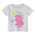 thumbnail image 1 of FhsagQ Mode Décontractée Imprimée pour Garçon et Fille, Col Rond, Manches Courtes, T-Shirt Ample, Taille 14, Été, Blanc, 8-9 Ans, 1 of 3
