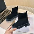 thumbnail image 6 of MEZZALL Child Girls Knit Ankle Boots Stretch Elastic Comfortable Casual Winter Booties Toddler Youth Kids Soft Outdoor Solid Color Shoes, 6 of 7