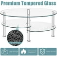thumbnail image 6 of Glass Coffee Table End Table 2 Tire for Home &Office with Sturdy Chrome Plated Legs Tea Table (Clear), 6 of 9