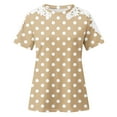 thumbnail image 7 of Fengactive Women's Lace Short Sleeve Blouses Polka Dot Shirts Cute Elegant Dressy Crew Neck Tunic Top, 7 of 7