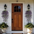 thumbnail image 6 of Artificial Hanging Flower, Vine Fake Morning Glory Wall Decor, Outdoor Cascading Flowers Basket Decoration for Garden Patio Balcony Porch Wedding Home, 30" (Purple), 6 of 9