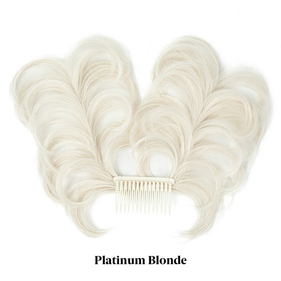 Zhuge Messy Bun Hair Piece Side Comb Clip in Hair Bun Hairpiece for Women Short Natural Straight Versatile Adjustable Styles Easy Hair pieces ,Platinum Blonde
