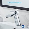 thumbnail image 5 of Wovier Chrome Waterfall Bathroom Sink Faucet with Supply Hose,Single Handle Single Hole Lavatory Faucet,Slanted Body Basin Mixer Tap Commercial, 5 of 7
