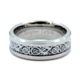 thumbnail image 2 of MJ Metals Jewelry Silver Colored Celtic Dragon With Black Background Tungsten Carbide Wedding Ring Size 13, 2 of 5