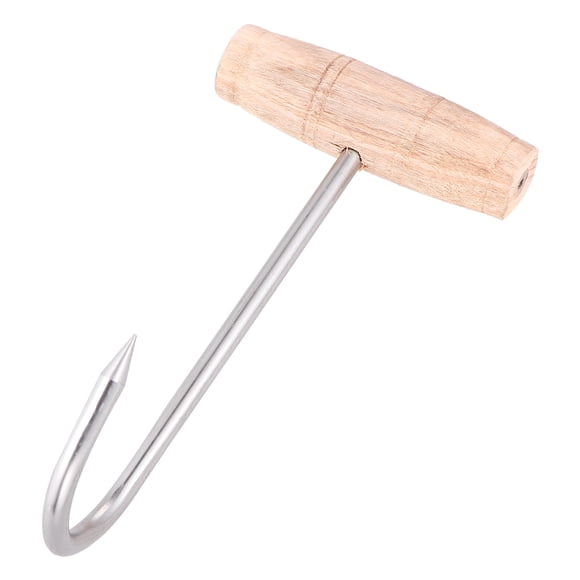 COOPHYA Meat Hooks 2Pcs T-Shaped Stainless Steel for Home Use Meat Hanging Butcher Tool Kitchen Silver