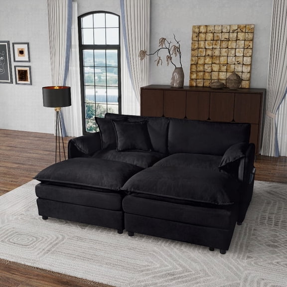 Modern Minimalist Chenille Sectional Sofa 35.43"×29.92" with Extra Comfort and Storage