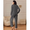 thumbnail image 3 of Ekouaer Pajama Sets for Women 2 Piece Lounge Sets Long Sleeve Sleepwear Top and Pants Cozy Pjs Loungewear with Pockets, 3 of 7