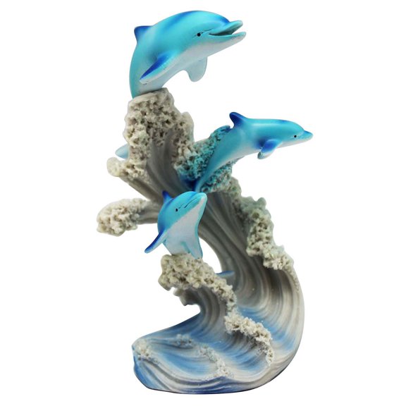 Dolphins Upon Parting Ocean Waves Statuette
