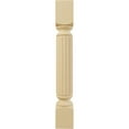 thumbnail image 2 of Ekena Millwork 5"W x 5"D x 35 1/2"H Raymond Reeded Cabinet Column (Top Block: 6", Bottom Block: 7"), Alder, 2 of 7