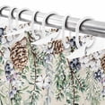 thumbnail image 5 of Snowman Christmas Shower Curtain, 36" x 72", Winter Berries Xmas Tree Squirrels Rustic Waterproof Bathroom Curtain Washable Shower Curtain Set with 12 Hooks, 5 of 6