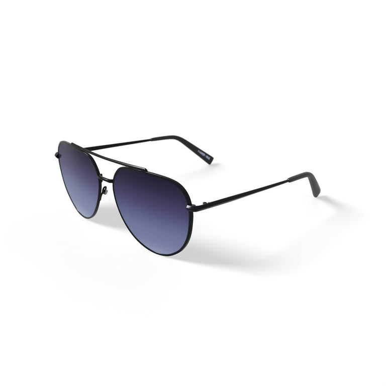 Harper and Roe HR3000 Sunglasses with Case, Black, Aviator, Metal