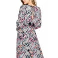 thumbnail image 5 of Love Stitch Women's Elegant Floral Long Sleeve Open Back Maxi Dress (S, Black/Pink), 5 of 5