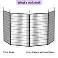 thumbnail image 2 of SunsGrove Dog Playpen,50 inch 4 Panels Heavy Duty Anti-Rust Pet Pen for Indoor, Courtyard, RV Camping for Large Dogs, Easy Insert into Soil, Black, 2 of 7