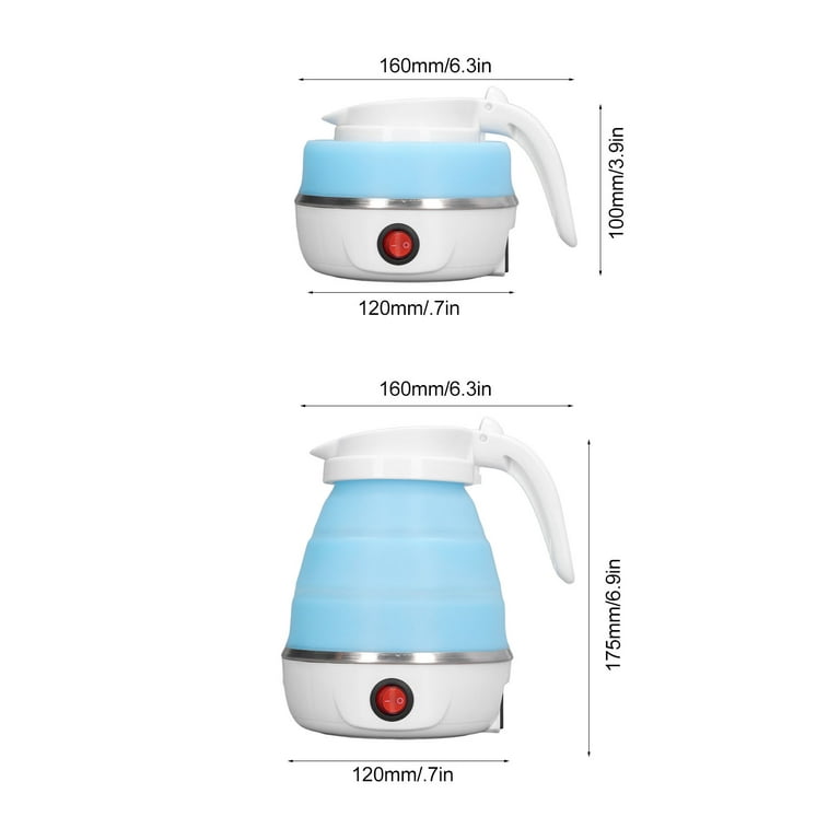 Travel Foldable Electric Kettle, US Plug 110V Portable Electric Water  Kettle Silicone Stainless Steel Lightweight with Detachable Power Cord for