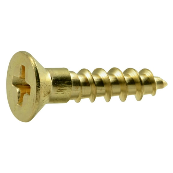 #8 x 3/4" Brass Phillips Flat Head Wood Screws WSFB-238