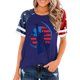 thumbnail image 1 of Top Plisado Gradiente de las Mujeres, Cuello de la Tripulación Manga Corta Blusa Suelta para el Hogar Y el Uso Diario, Ligera Túnica de Moda Casual, 1 of 2