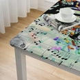 thumbnail image 5 of Acheng Bird Musical Notes Square Tablecloth for Picnic Dining Kitchen Farmhouse 100% Polyester Fiber 40*40, 5 of 8
