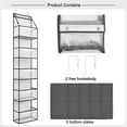 thumbnail image 4 of Organizador de despensa colgante fijo con 5 estantes y bolsillos transparentes, color gris, 4 of 7