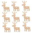 thumbnail image 6 of WHAMVOX 10pcs Wooden Reindeer Ornaments DIY Crafts Cutouts for Xmas Tree Decor Hand Carved Deer Pendants for Home Office Holiday Christmas Tree Decorations, 6 of 8