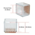 thumbnail image 4 of Flyshop Square Flexible PVC Leg Tips with Felt Furniture Chair Leg Caps Floor Protectors, 1-3/16" to 1-3/8", 31 to 36 mm, Transparent, 4Pcs (Type 8), 4 of 6