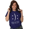 thumbnail image 3 of You Decide Happy Sad Emoticon Cute Plus Size Crewneck Graphic Tee Shirt Brisco Brands 4X, 3 of 4