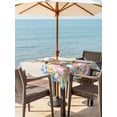 thumbnail image 2 of Outdoor Tablecloth with Umbrella Hole and Zipper, Bunny Easter Square Table Cloth 60x60 Inch Waterproof Tablecloth, Pink Blue Eggs Tulips Floral Rabbit Rustic Picnic Table Cover for Patio Camping, 2 of 7
