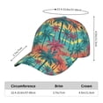 thumbnail image 2 of Picia Hawaii Palms pattern Trucker Low Profile Hat Men Women Baseball Cap Dad Hat Adjustable Unconstructed Plain Cap, 2 of 9