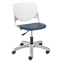 KFI Studios KOOL Home and Office Computer Chair, White Back, Navy Seat