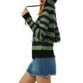 thumbnail image 5 of Nituyy Women Patchwork Hoodie, Stripe Pattern Long Sleeve Hooded Pullover, 5 of 8