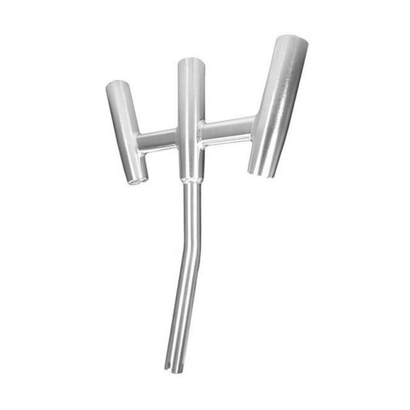 Taco Support de Canne à Pêche F31-0770BSA-1 Kite; pour Utilisation avec Support de Canne à Pêche Simple; Tient Trois Cannes à Pêche Kite; Tenu par Canne à Pêche Butt; Anodisé; Argent; Aluminium