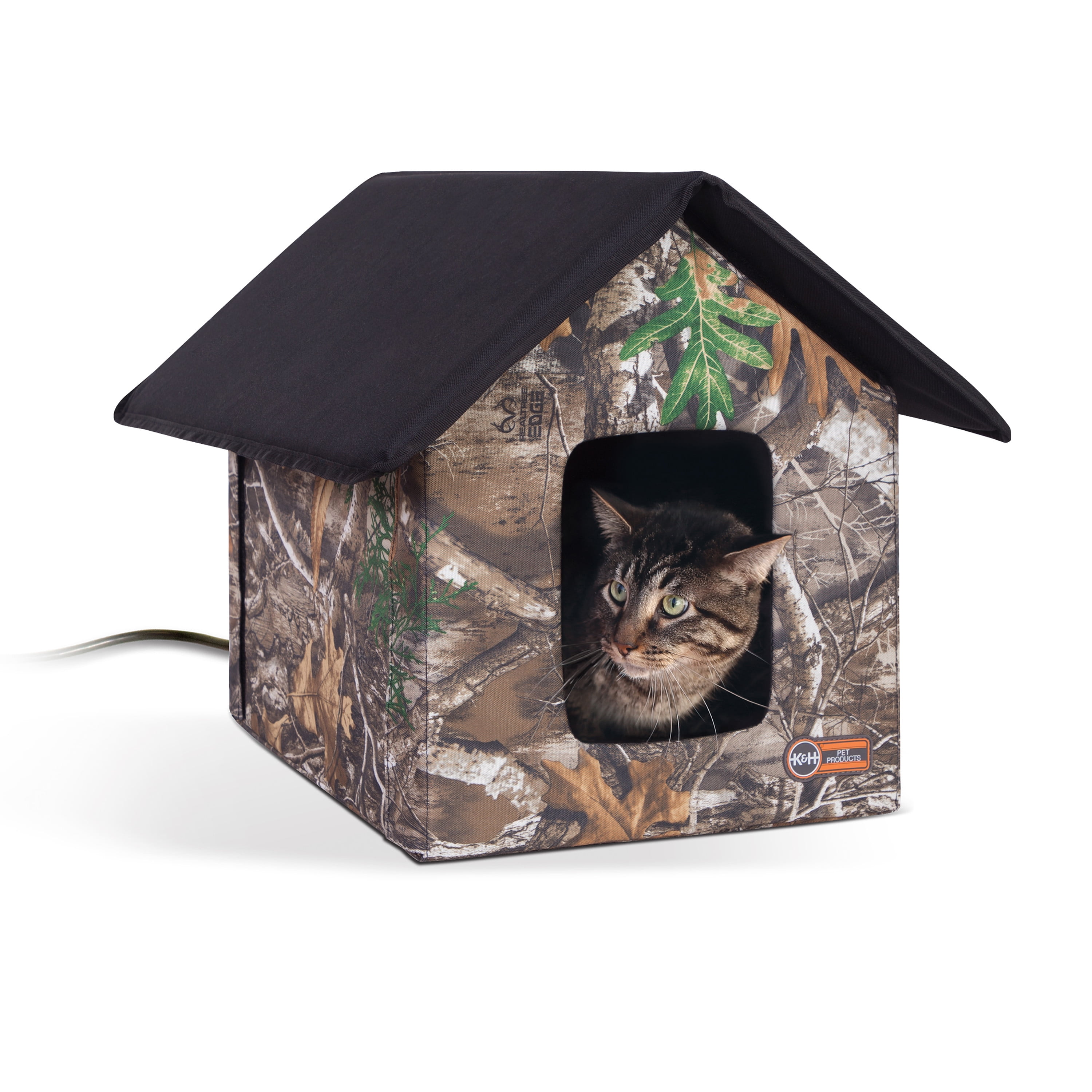 K&H Pet Products Realtree Thermo Outdoor Kitty House Camo 22" x 18" x