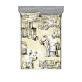 thumbnail image 2 of Ambesonne Cartoon Fitted Sheet & Pillow Sham Set, Hand Drawn Teddy Bear, Twinxl, Beige Black, 2 of 3