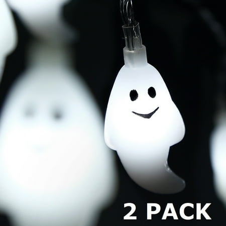 Ghost Light Strand - TORCHSTAR 2 Pack 9.8ft Holiday Decoration String Lights with Ghost Pendants