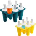 thumbnail image 3 of Moldes de paletas de silicona plegables de fácil liberación, palitos de paletas reutilizables con protectores contra goteo para paletas y helados caseros JAMW Sencillez, 3 of 5