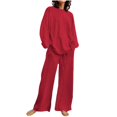 thumbnail image 1 of CHOK Cotton Linen Sets for Women 2 Piece Long Sleeve Lounge Set Lightweight Pants Spring Summer Outfits, 1 of 7