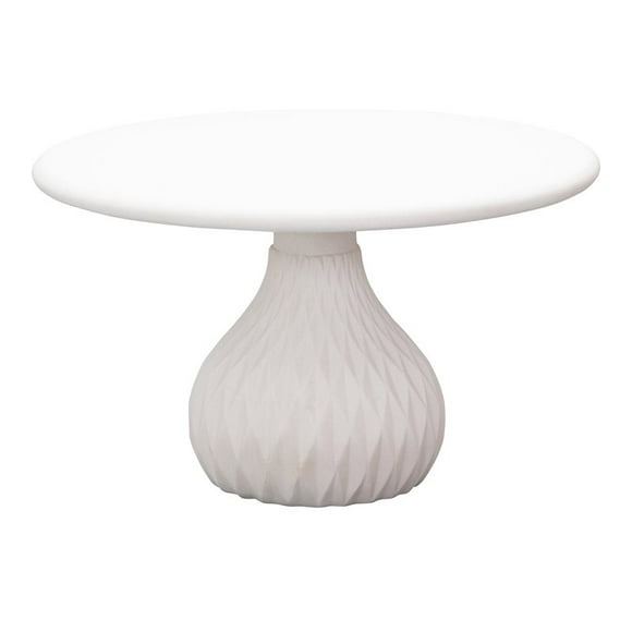 TOV Furniture Tulum 16.3"H Transitional Concrete Stone Coffee Table in Ivory
