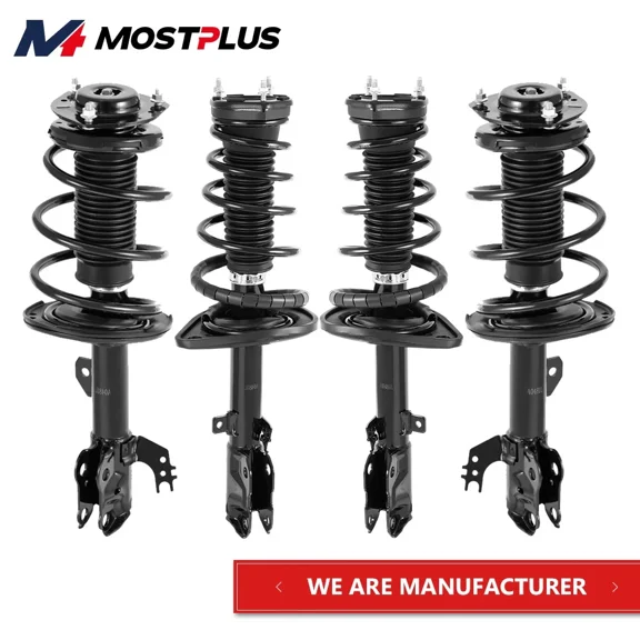 MOSTPLUS 4PCS Front Rear Complete Shock Strut Coil Spring Shocks for 2012-17 Toyota Camry