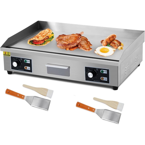 EastVita 29 Inch Stainless Steel Electric Griddle 3000W Non-Stick Commercial Flat Top Grill Temperature Adjustable for Indoor Outdoor