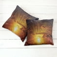 thumbnail image 2 of Ambesonne Nature Throw Pillow Cover 2 Pack, Burning Sunset, 20", Orange, 2 of 6