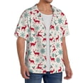 thumbnail image 2 of Sikiie Vintage Christmas Reindeer Men's Cuban Shirt, Hawaiian Shirts, Business Casual Button Down Shirts, Short Sleeve Shirt-3X-Large, 2 of 5