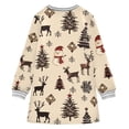 thumbnail image 6 of Girls' long-sleeved dress Snowman and Deer Girls' A-line dress with ribbed cuffs Soft and comfortable, 6 of 6