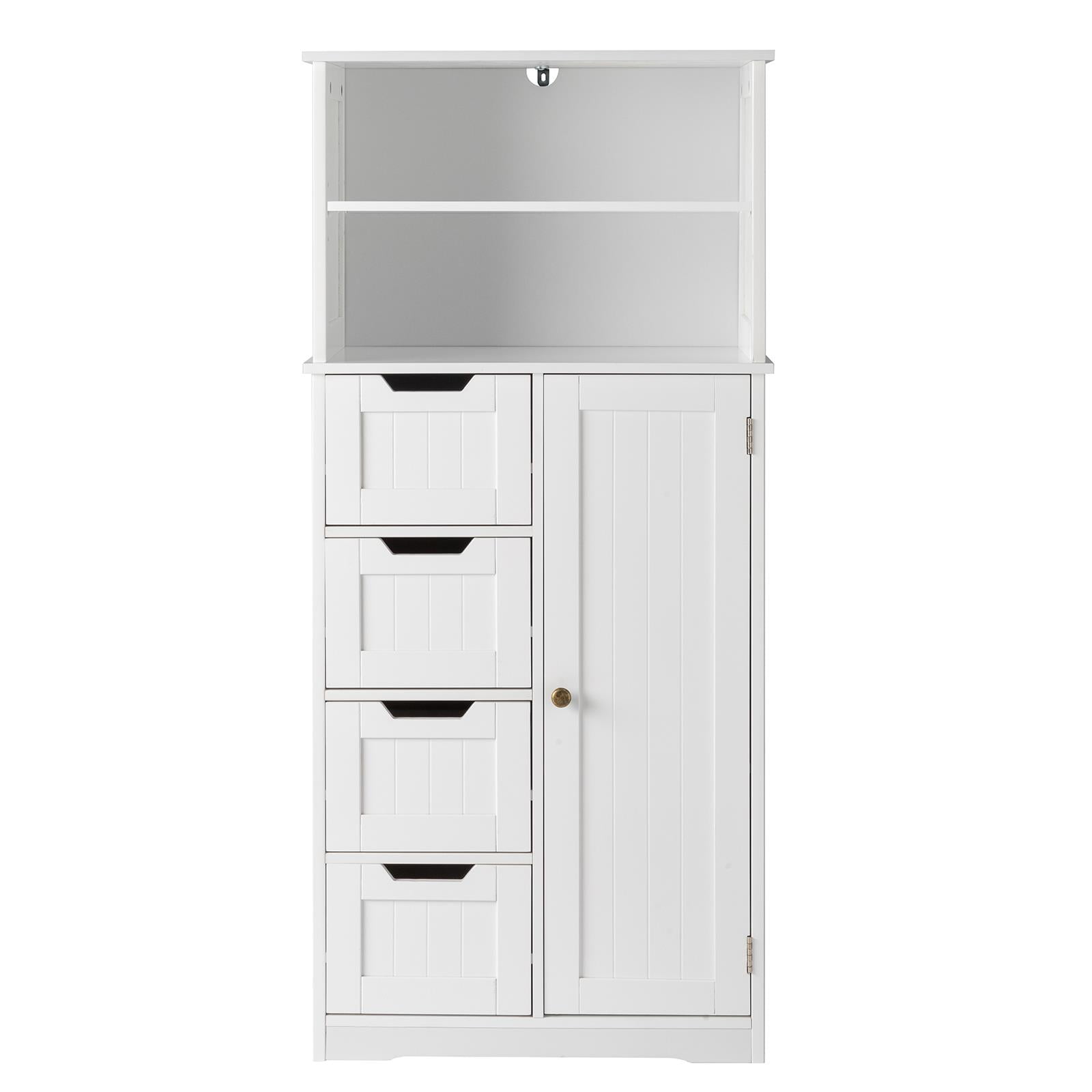 Ktaxon Bathroom Floor Cabinet, Freestanding Storage Cabinet with 4 ...