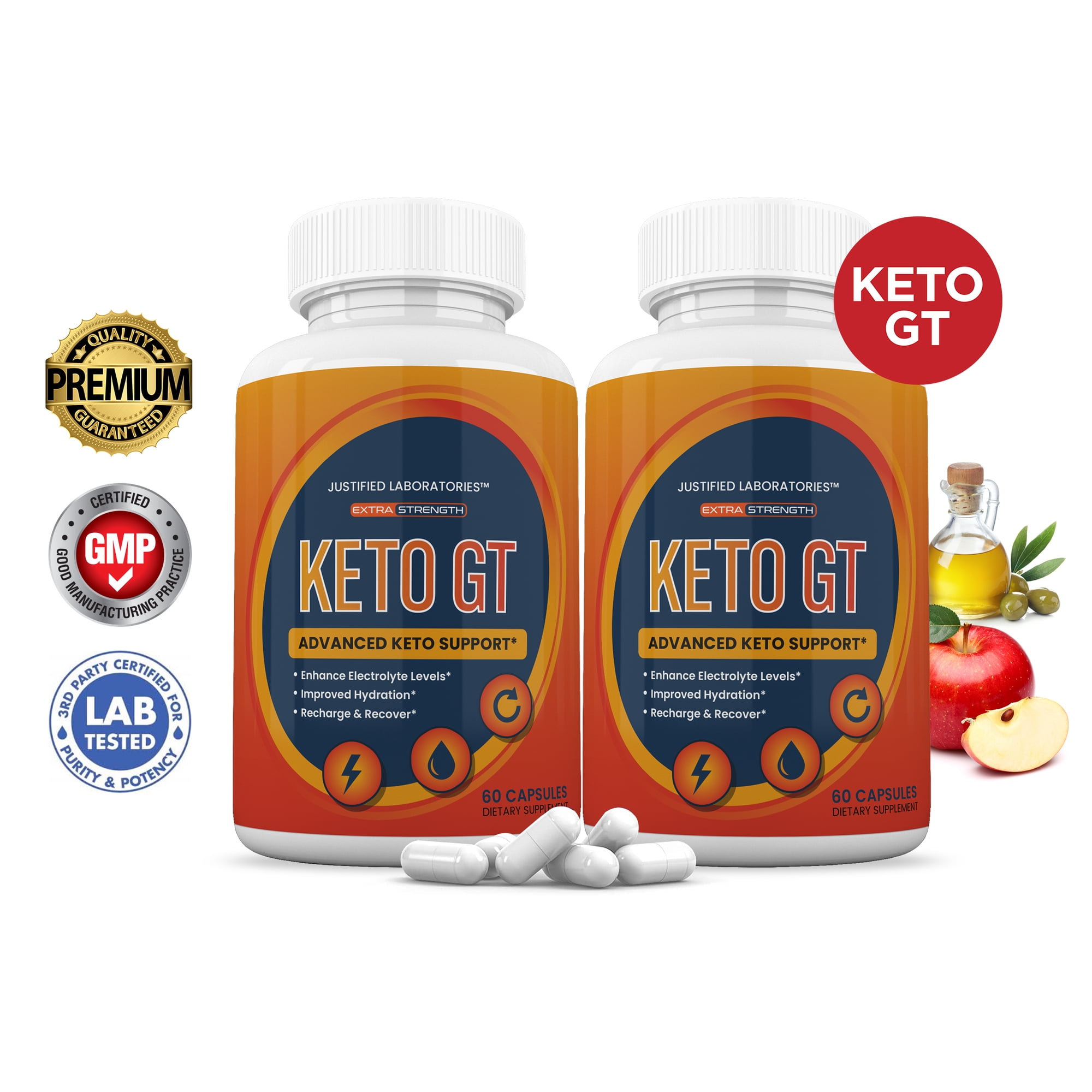 (2 Pack) Keto GT ACV Pills 1275mg Alternative to Gummies Dietary Supplement 120 Capsules