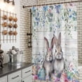 thumbnail image 4 of Shower Curtain, Easter Bunny Colorful Eggs Waterproof Shower Curtain Set with Hooks for Bathroom Showers,Stalls and Bathtubs,72x72In Flower Leaf Retro Wood Grain, 4 of 9