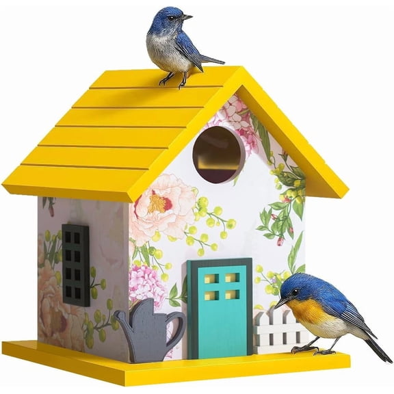 CEDAR ALPHA Yellow Bird House, Composite Material Nesting Box