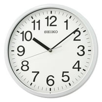 Seiko 12 in. Classic Business Round Wall Clock, Analog, Quartz, White, QXA756WLH